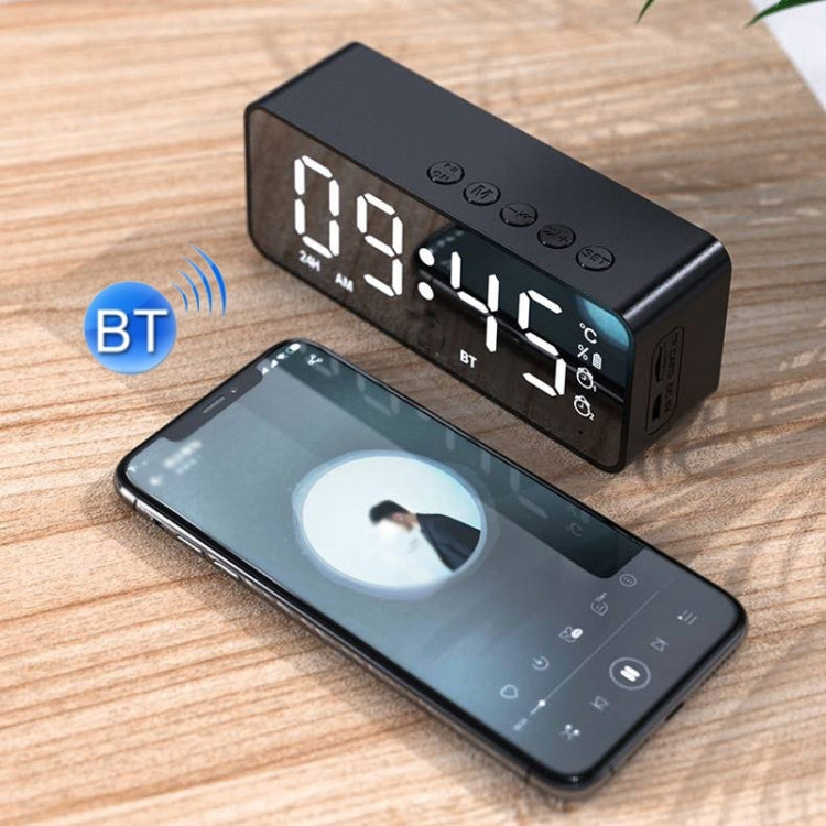 ZXL-G50 Mini Mirror Alarm Bluetooth Speaker Support TF Card(White) - Desktop Speaker by buy2fix | Online Shopping UK | buy2fix