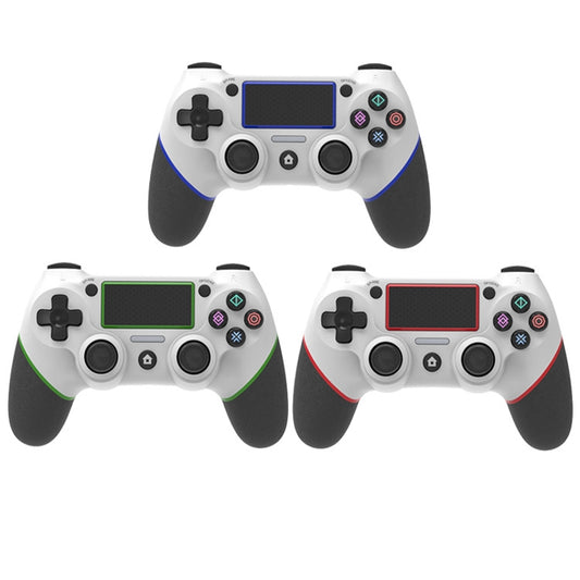 Wireless Bluetooth Rubberized Gamepad For PS4(White Blue) by buy2fix