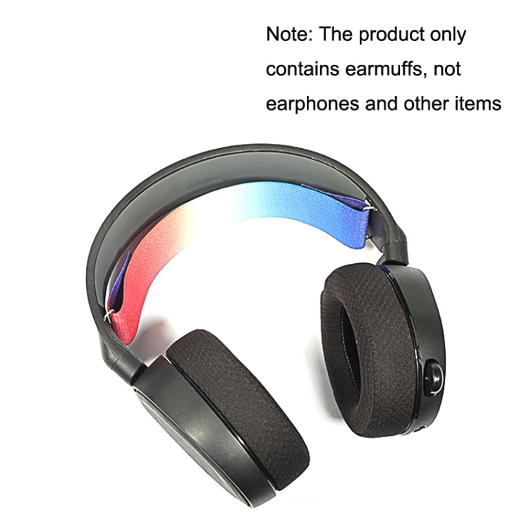 2pcs Sponge Headset Pad for Steelseries Arctis Pro / Arctis 3 / 5 / 7(Black Grey Leather) by buy2fix