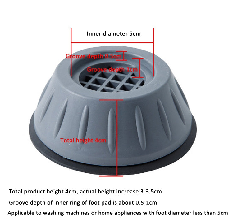 4pcs Roller Washing Machine Foot Pad Rubber Refrigerator Shock-Absorbing Basee(Large) - Washing Machine Parts by buy2fix | Online Shopping UK | buy2fix