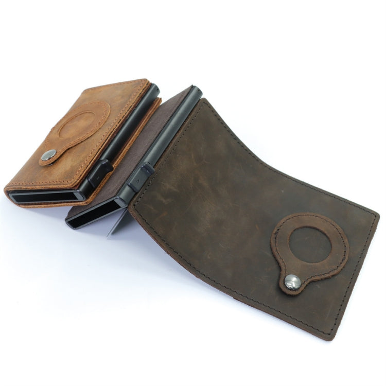 Anti-Theft Positioning Wallet Men Card Holder Mini Wallets For Airtag(Cowhide Carbon Fiber) - Wallet Series by buy2fix | Online Shopping UK | buy2fix