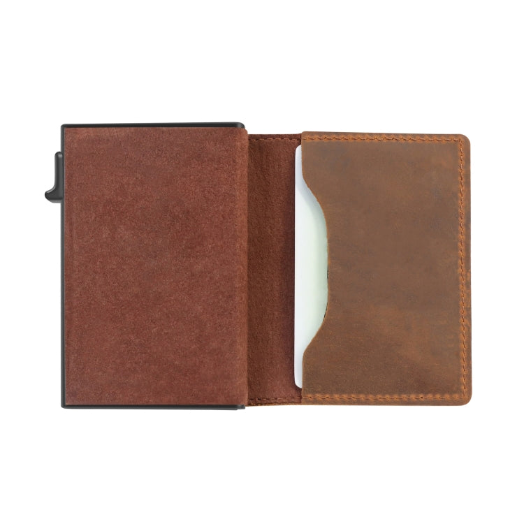 Anti-Theft Positioning Wallet Men Card Holder Mini Wallets For Airtag(Cowhide Carbon Fiber) - Wallet Series by buy2fix | Online Shopping UK | buy2fix