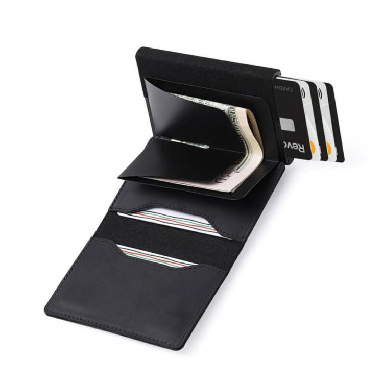 Anti-Theft Positioning Wallet Men Card Holder Mini Wallets For Airtag(Cowhide Carbon Fiber) - Wallet Series by buy2fix | Online Shopping UK | buy2fix