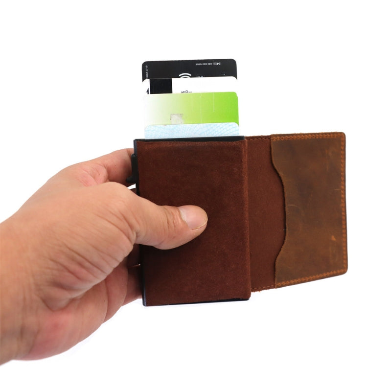 Anti-Theft Positioning Wallet Men Card Holder Mini Wallets For Airtag(Cowhide Carbon Fiber) - Wallet Series by buy2fix | Online Shopping UK | buy2fix