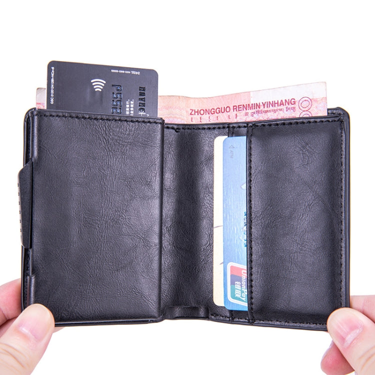 RFID Automatic Pop-Up Card Holder Multi-Function Locator Wallet For AirTag(Apricot) - Wallet Series by buy2fix | Online Shopping UK | buy2fix