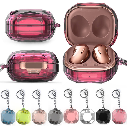 PC Diamond Pattern Earphone Protective Case For Samsung Galaxy Buds Live / Buds 2 / Buds Pro(Electroplated Black) by buy2fix