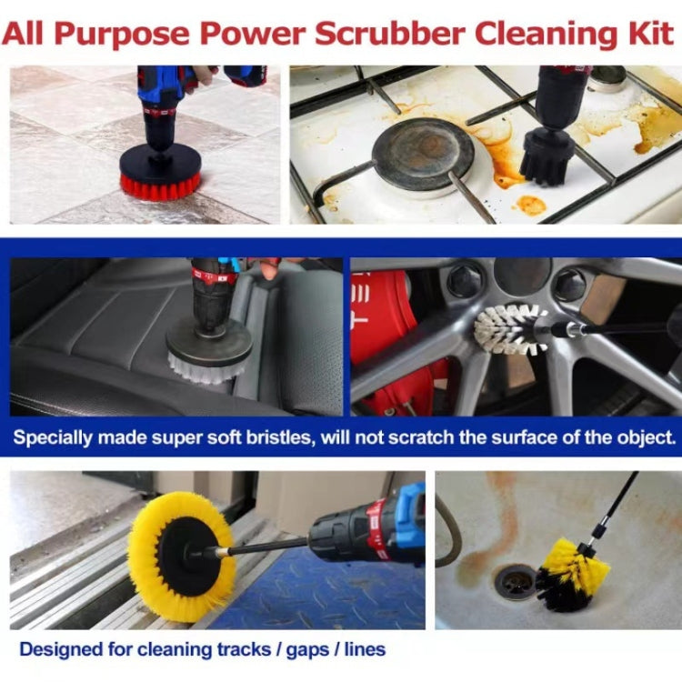 23 PCS / Set Car Tire Slits Multi-Function Cleaning Brush by buy2fix