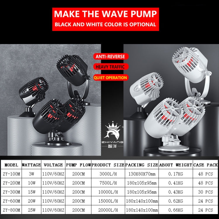 ZHIYANG Aquarium Fish Tank Wave Pump, EU Plug 220V(ZY-600M Black) - Air Pumps by buy2fix | Online Shopping UK | buy2fix