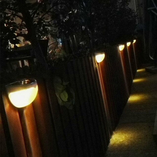 N760B 6 LEDs Outdoor Rain-Proof Solar Semicircular Sensing Wall Light(Warm Light) by buy2fix