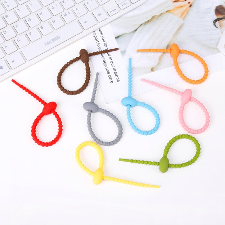 20 PCS Silicone Data Cable Storage Strap Cable Organizer(Orange) by buy2fix