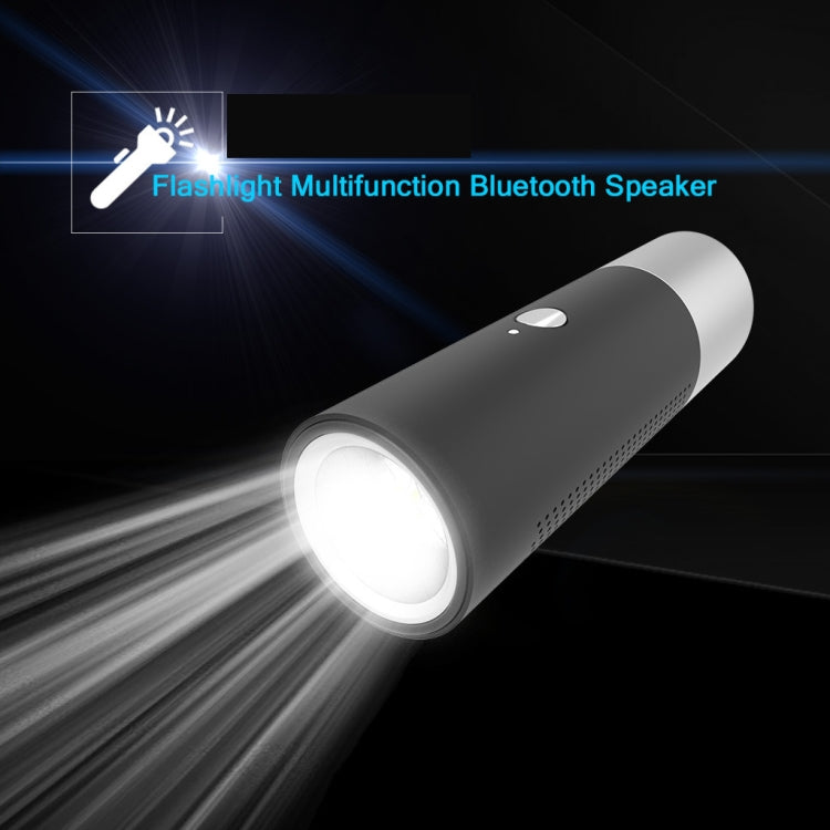 BT201 Small Steel Gun Flashlight Bluetooth Speaker Outdoor Waterproof Metal Small Speaker(Black) - Waterproof Speaker by buy2fix | Online Shopping UK | buy2fix