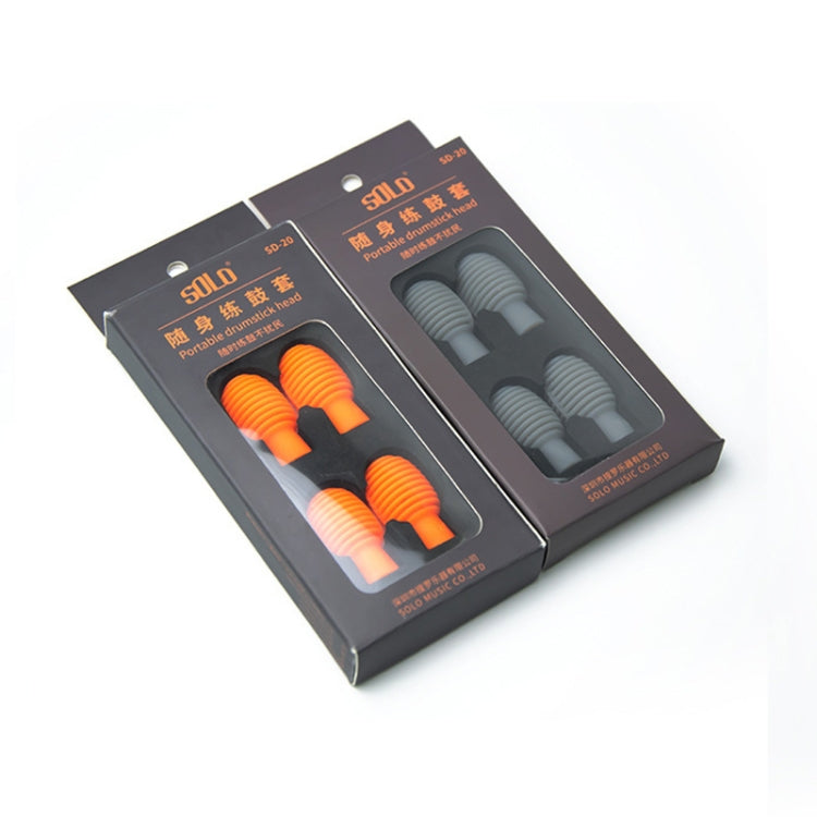 4 PCS / Set Drum Sticks Silicone Head Drum Cover Practice Drums Mute Protective Case(Orange) - Percussion Accessories by buy2fix | Online Shopping UK | buy2fix