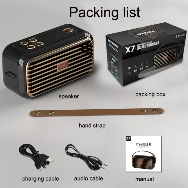 X7 Outdoor Portable Dual Speaker Wireless Bluetooth Retro Portable Speaker(Green) by buy2fix