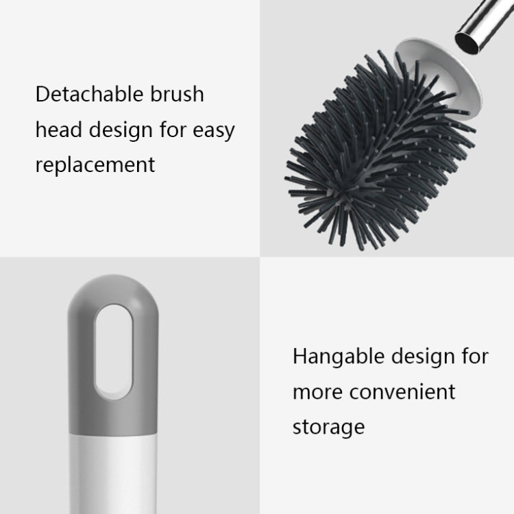 TPR Soft Glue Long-handle Toilet Brush with Base, Spec: Wall-mounted Type by buy2fix