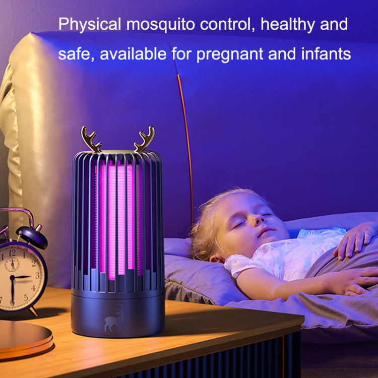Household Photocatalyst Mosquito Killer Interior USB Mute Shock Mosquito Lamp(Gemstone Blue) by buy2fix