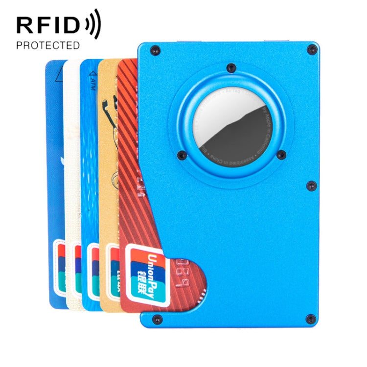 Tracker Card Holder Anti Loss RFID Wallet Card Holder for AirTag(Blue) - Wallet Series by buy2fix | Online Shopping UK | buy2fix