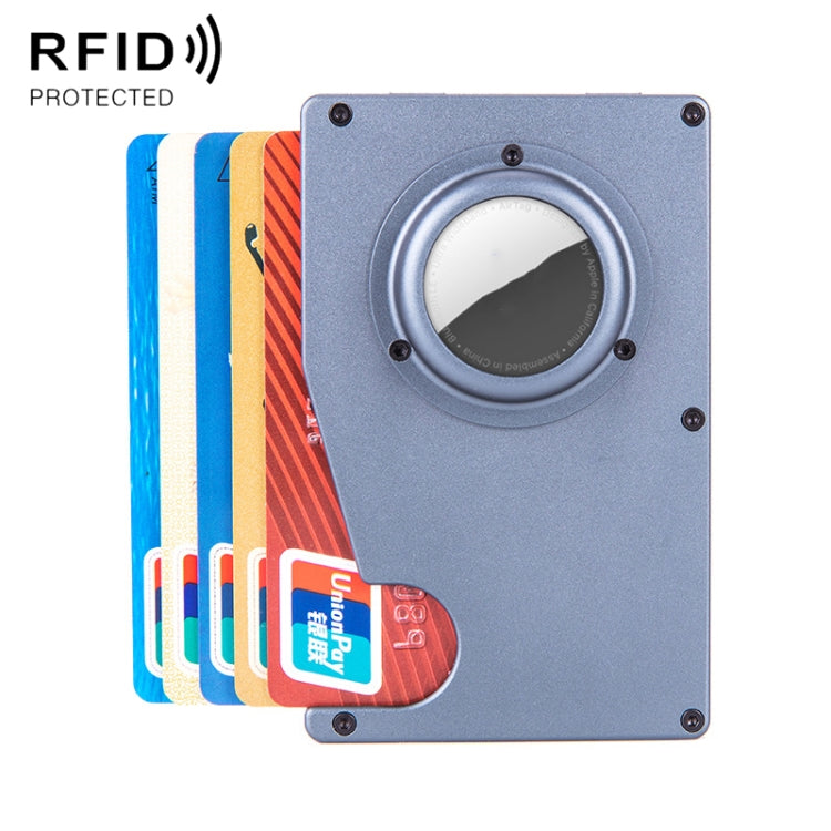 Tracker Card Holder Anti Loss RFID Wallet Card Holder for AirTag(Grey) - Wallet Series by buy2fix | Online Shopping UK | buy2fix