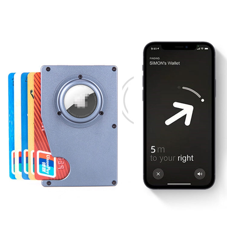 Tracker Card Holder Anti Loss RFID Wallet Card Holder for AirTag(Blue) - Wallet Series by buy2fix | Online Shopping UK | buy2fix