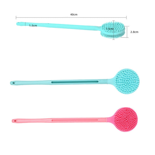 Silicone Massage Long Handle Double Sided Bath Brush(Blue) - Bath Brushes & Sponges by buy2fix | Online Shopping UK | buy2fix