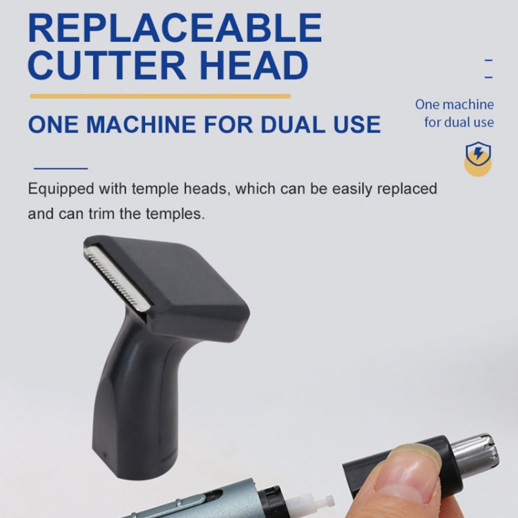 SPORTSMAN Metal Aluminum Tube Body Rechargeable Nose Hair Device, Style: Sideburns 2 In 1(Sea Blue) - Shavers & Accessories by SPORTSMAN | Online Shopping UK | buy2fix