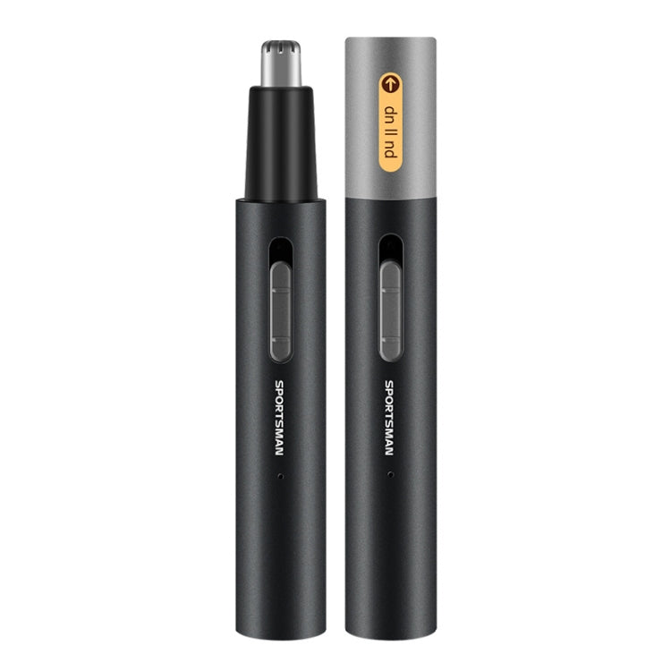 SPORTSMAN Metal Aluminum Tube Body Rechargeable Nose Hair Device, Style: Eyebrow 2 In 1(Black) - Shavers & Accessories by SPORTSMAN | Online Shopping UK | buy2fix