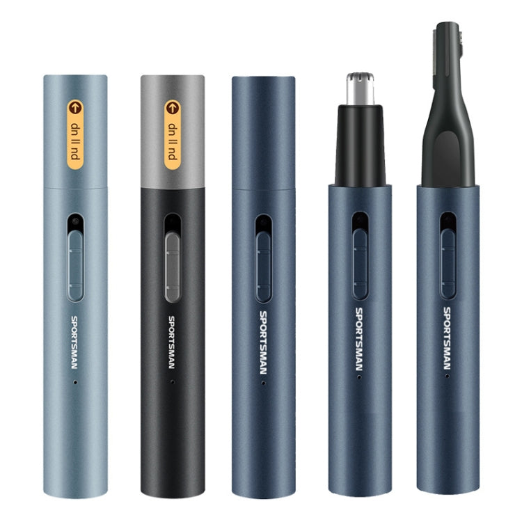 SPORTSMAN Metal Aluminum Tube Body Rechargeable Nose Hair Device, Style: Eyebrow 2 In 1(Black) - Shavers & Accessories by SPORTSMAN | Online Shopping UK | buy2fix