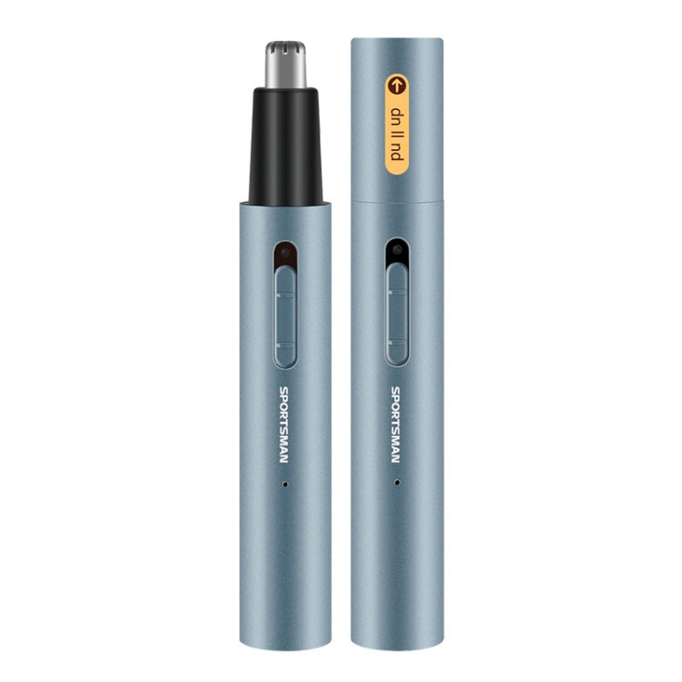 SPORTSMAN Metal Aluminum Tube Body Rechargeable Nose Hair Device, Style: Eyebrow 2 In 1(Light Blue) - Shavers & Accessories by SPORTSMAN | Online Shopping UK | buy2fix