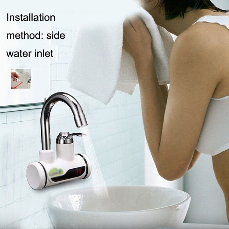 Kitchen Hot and Cold Dual-use Instant Faucets EU Plug, Style: Round Screen Type by buy2fix