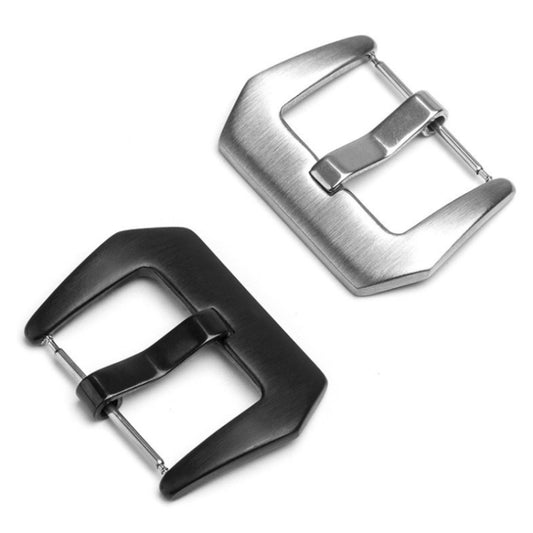 3 PCS Stainless Steel Brushed Pin Buckle Watch Accessories, Color: 22mm Black - Watch Parts & Tools by buy2fix | Online Shopping UK | buy2fix