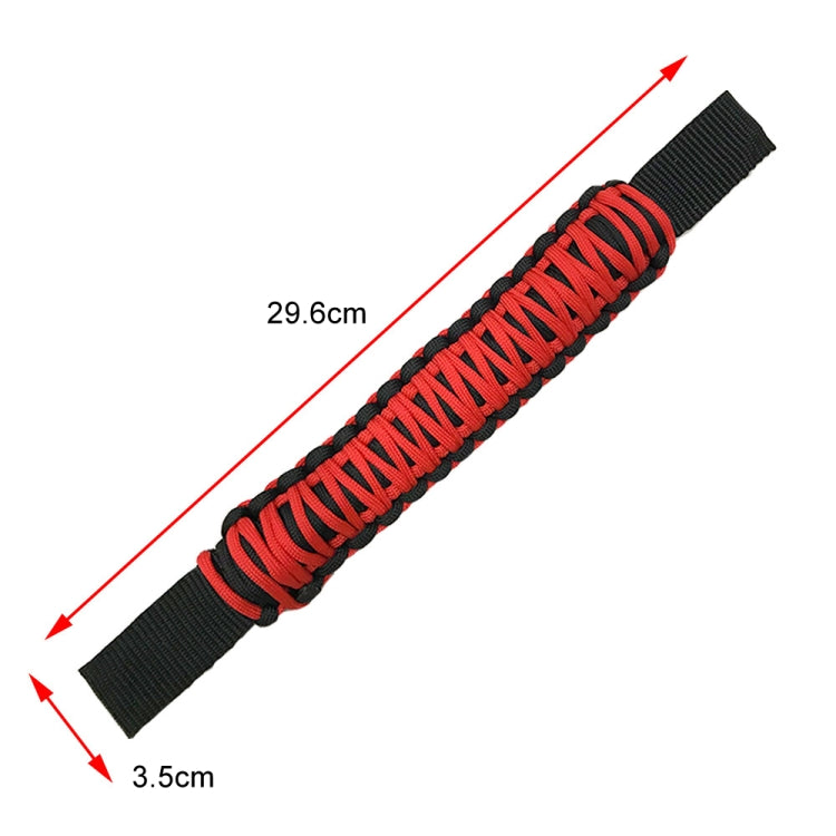 Car Rear Handle SUV Modified Umbrella Rope Braided Handle(1070A Red Black) - Door Handles by buy2fix | Online Shopping UK | buy2fix