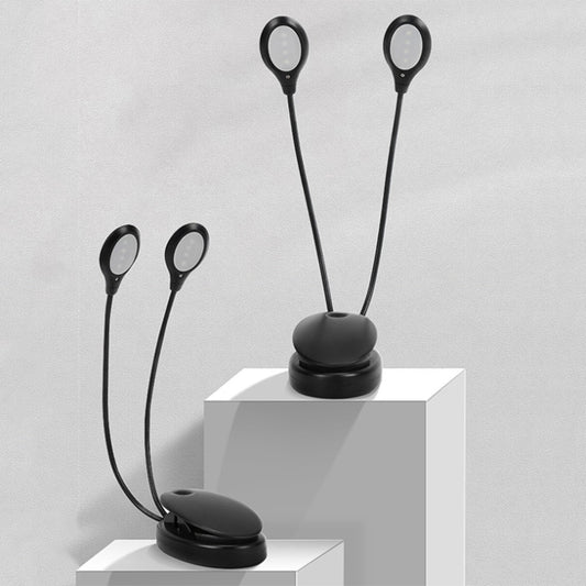 GQ011001 Double-pole 8LED Lamp Bead Music Stand Light(Battery Model+USB) by buy2fix