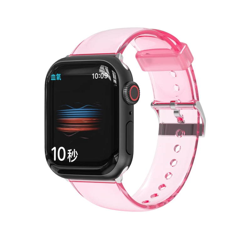 TPU Fuel Injection Watch Band For Apple Watch Series 7 45mm /6&SE&5&4 44mm /3&2&1 42mm(Transparent Pink Purple) - Watch Bands by null | Online Shopping UK | buy2fix