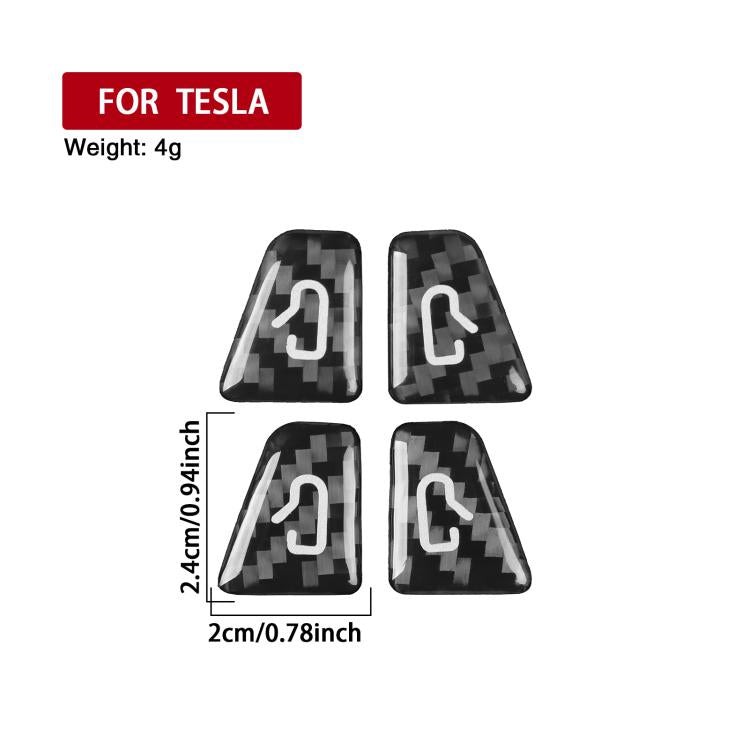 For Tesla Model 3/Y 4pcs /Set Car Window Switch Stickers(Black) - Car Interior Mouldings by buy2fix | Online Shopping UK | buy2fix
