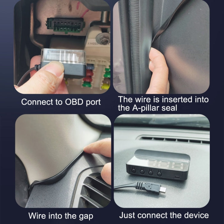 Wireless Car OBD Speed Water Temperature Raising Instrument Panel HD Projector - Head Up Display System by buy2fix | Online Shopping UK | buy2fix