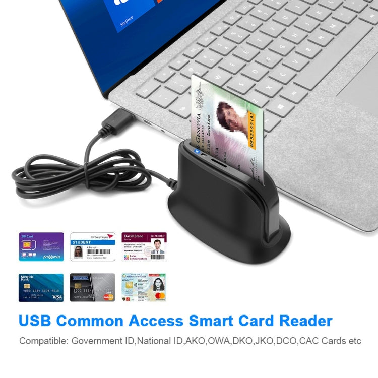 Rocketek SCR812 USB 2.0 Smart Card Reader IC ID CAC TF Card Reader(Black) - by Rocketek | Online Shopping UK | buy2fix