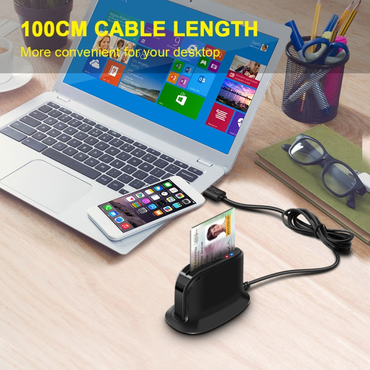 Rocketek SCR812 USB 2.0 Smart Card Reader IC ID CAC TF Card Reader(Black) - by Rocketek | Online Shopping UK | buy2fix