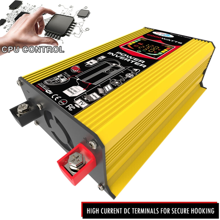 Tang 3 Generations Home Solar Generator Inverter+30A Controller+18W 12V Solar Panel, Specification: Yellow 12V To 110V - Modified Square Wave by buy2fix | Online Shopping UK | buy2fix