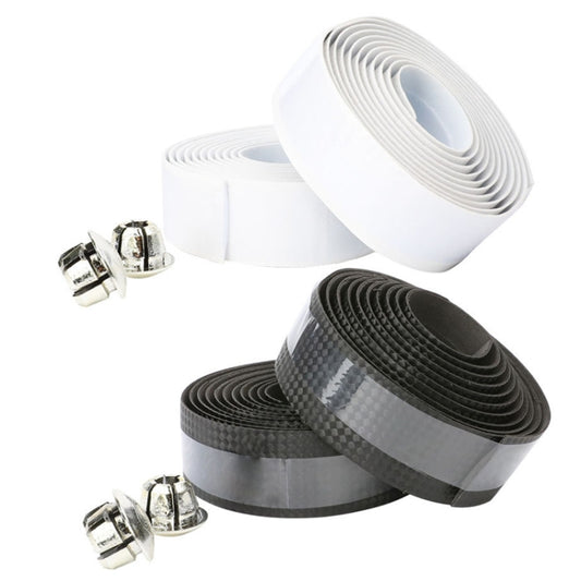 1 Pair Carbon Fiber Texture Road Bike Ties Snakeskin Handlebar Ties(White) - Decorative Accessories by buy2fix | Online Shopping UK | buy2fix