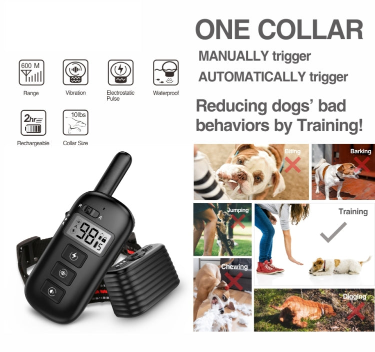 Remote Control Trainer Dog Collar Automatic Bark Stop Device, Specification: 1 Drag 1 (Orange) by buy2fix
