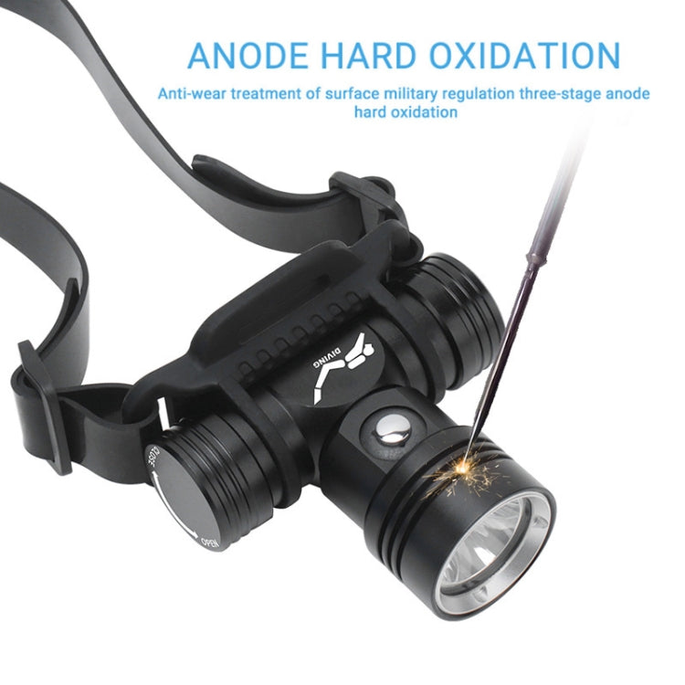 Diving Headlamp 60m Underwater Headlight XM-L2 Led Scuba head Flashlight(Without Battery&Charger) - Headlamp by buy2fix | Online Shopping UK | buy2fix