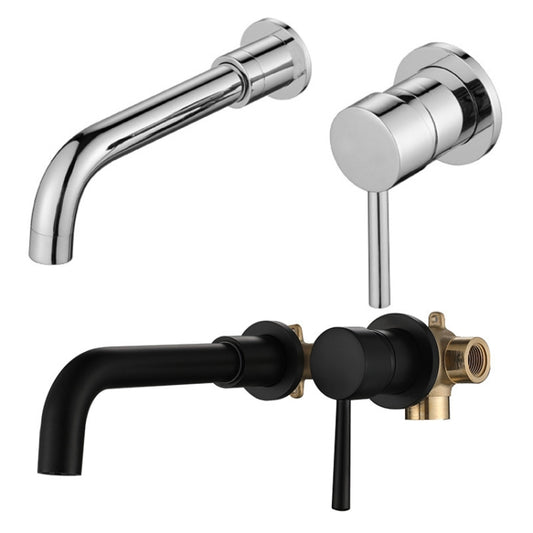 In-wall Hidden Concealed Faucet Hot and Cold Copper Mixing Valve, Specification: Silver Split by buy2fix