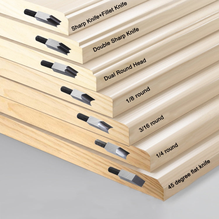 Adjustable Depth Woodworking Chamfering Planer, Specification: Double Sharp Head by buy2fix