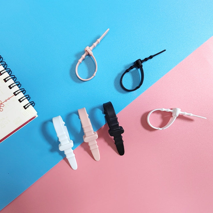 3 Sets 20pcs/Set Fishbone Silicone Cable Tie Cable Organizer Winder, Color: White Ice Color by buy2fix