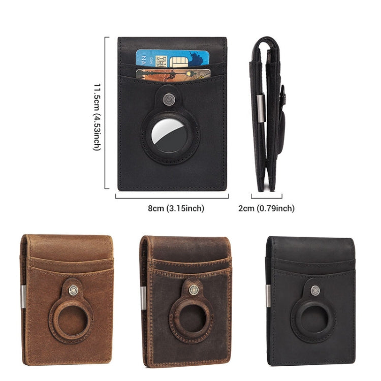 HUMERPAUL BP993 RFID Anti-Theft Brush Pocket Card Bag Suitable For AirTag(Dark Brown) - Wallet Series by HUMERPAUL | Online Shopping UK | buy2fix