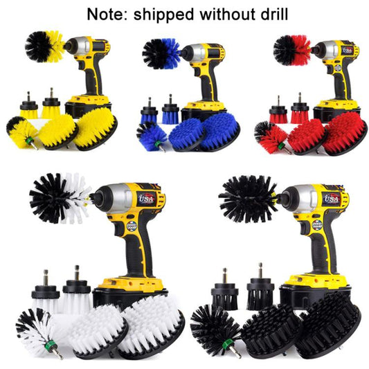6 PCS / Set Electric Drill Head Car Tire Floor Crevice Cleaning Brush(Black) by buy2fix