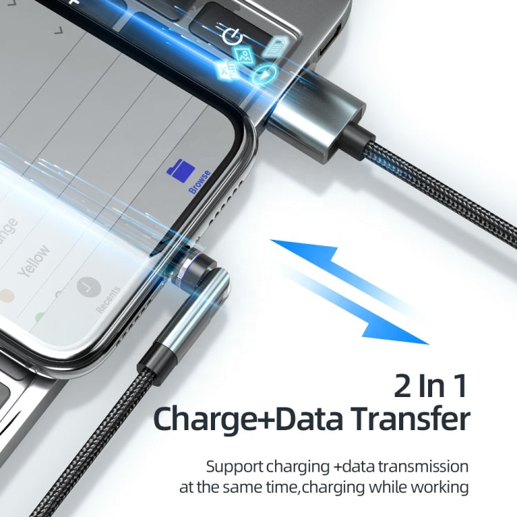 CC57 Type-C / USB-C Magnetic Interface Rotating Fast Charging Data Cable, Cable Length: 2m(Black) - Charging Cable & Head by buy2fix | Online Shopping UK | buy2fix