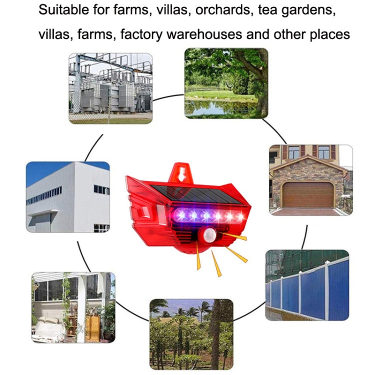 RC-710 Solar Burglar Alarm Light Remote Control Human Body Induction Drive(Red) by buy2fix