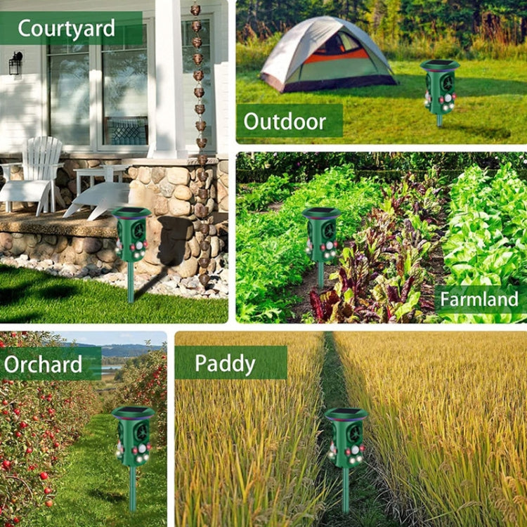 RC-543 Solar Energy 360 Degree Omnidirectional Ultrasonic Bird Repeller Animal Repeller(Dark Green) by buy2fix