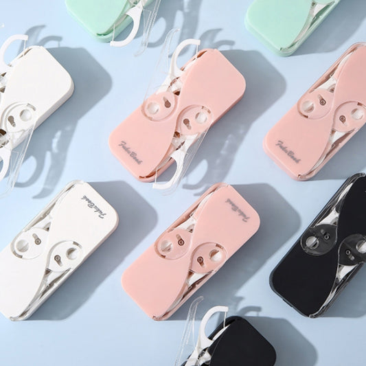 FukuBook Portable Mini Automatic Opening and Closing Floss Storage Box with Floss(Black) by FukuBook