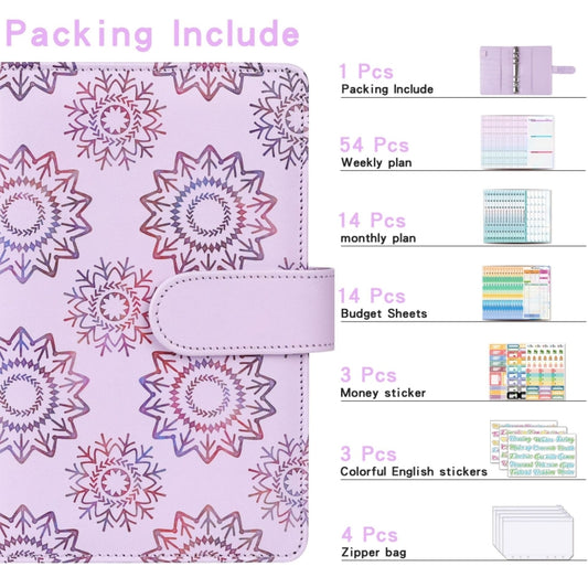 A6 Cash Budget Book Schedule Weekly Plan Monthly Plan Loose-leaf Notepad(Purple) by buy2fix
